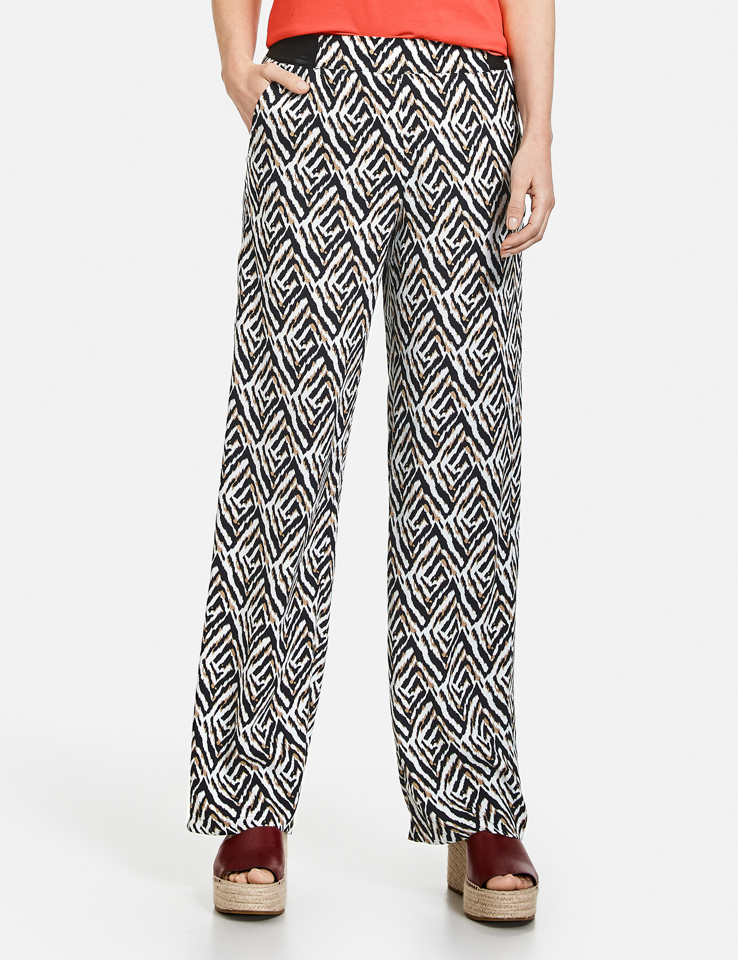 GERRY WEBER ECRU BLACK GEOMETRIC PRINT PANTS | Rosella - Style inspired ...