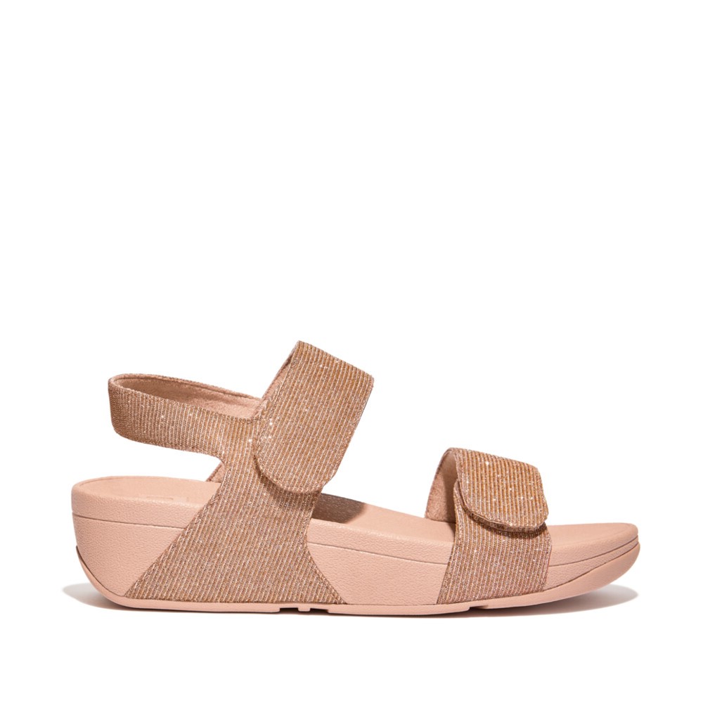 FIT FLOP ROSEGOLD LULU ADJUSTABLE SHIMMERLUX SANDAL | Rosella