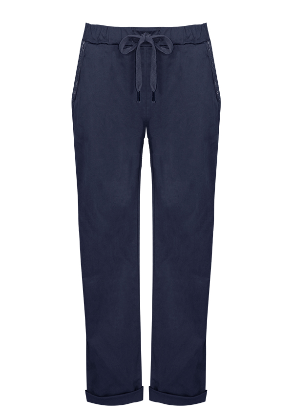 MADE IN ITALY NAVY PANTS | Rosella - Style inspired by elegance