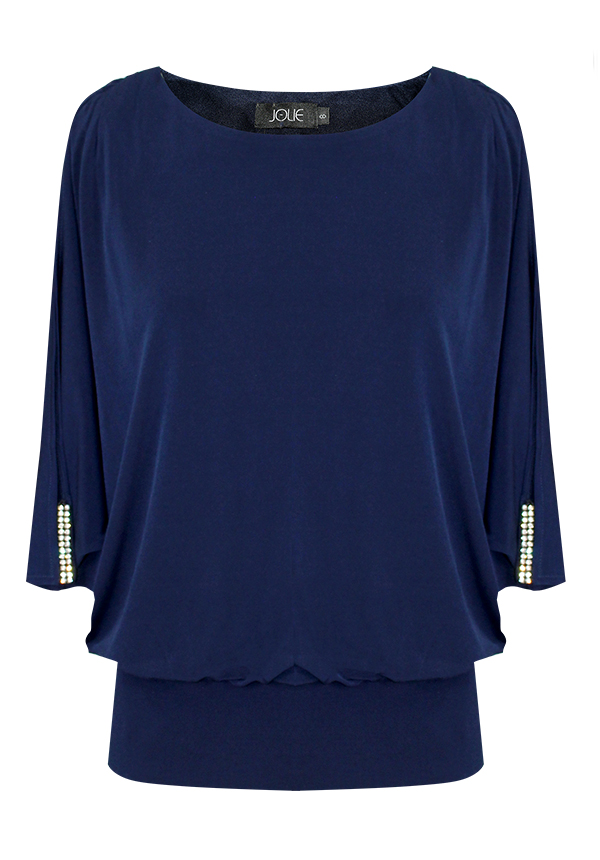 JOLIE NAVY BATWING BLOUSE | Rosella - Style inspired by elegance