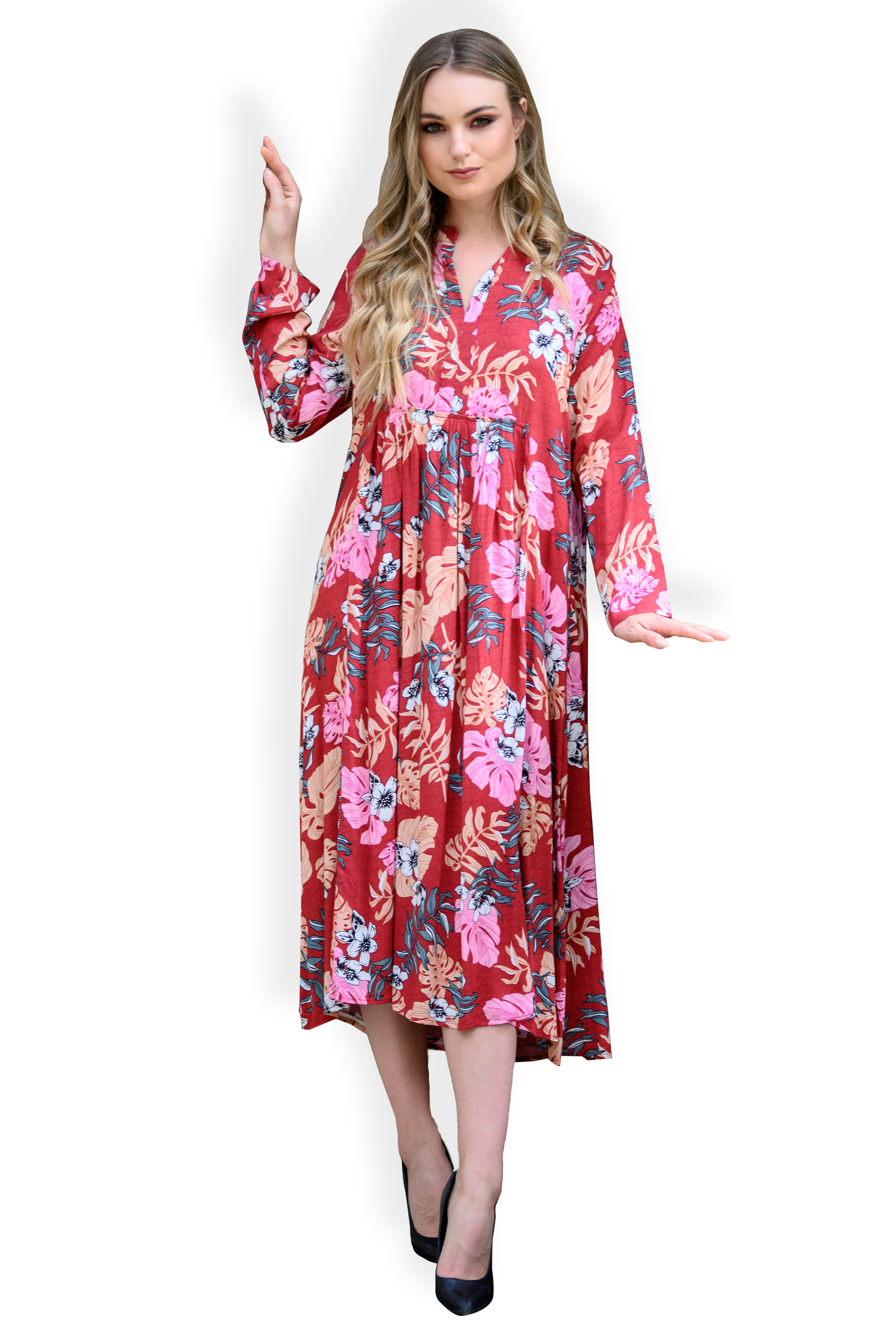 MASTIK RED FLORAL BOHEMIAN DRESS | Rosella - Style inspired by elegance