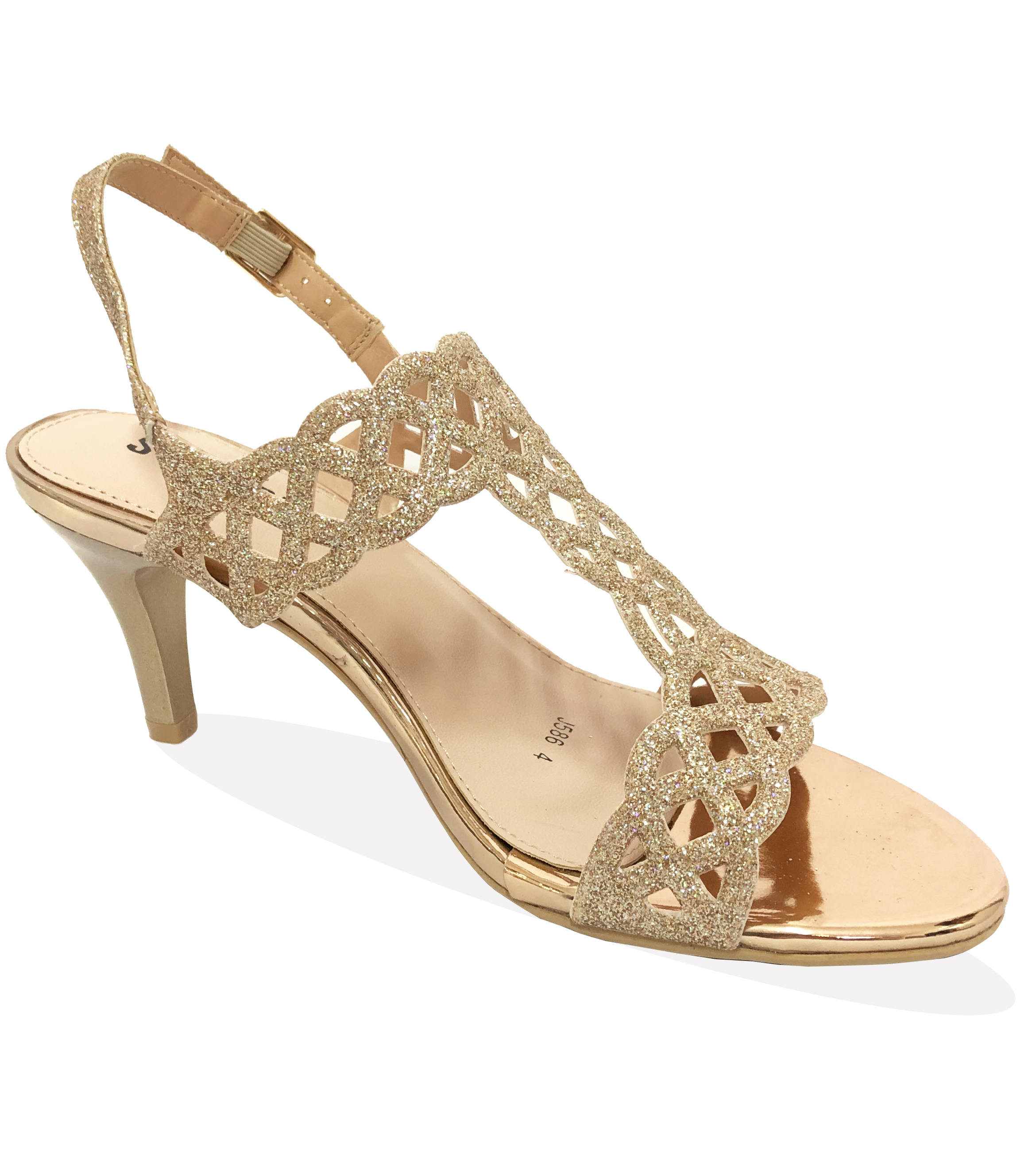 STACCATO CHAMPAGNE GLITTER SANDAL HEEL | Rosella - Style inspired by ...