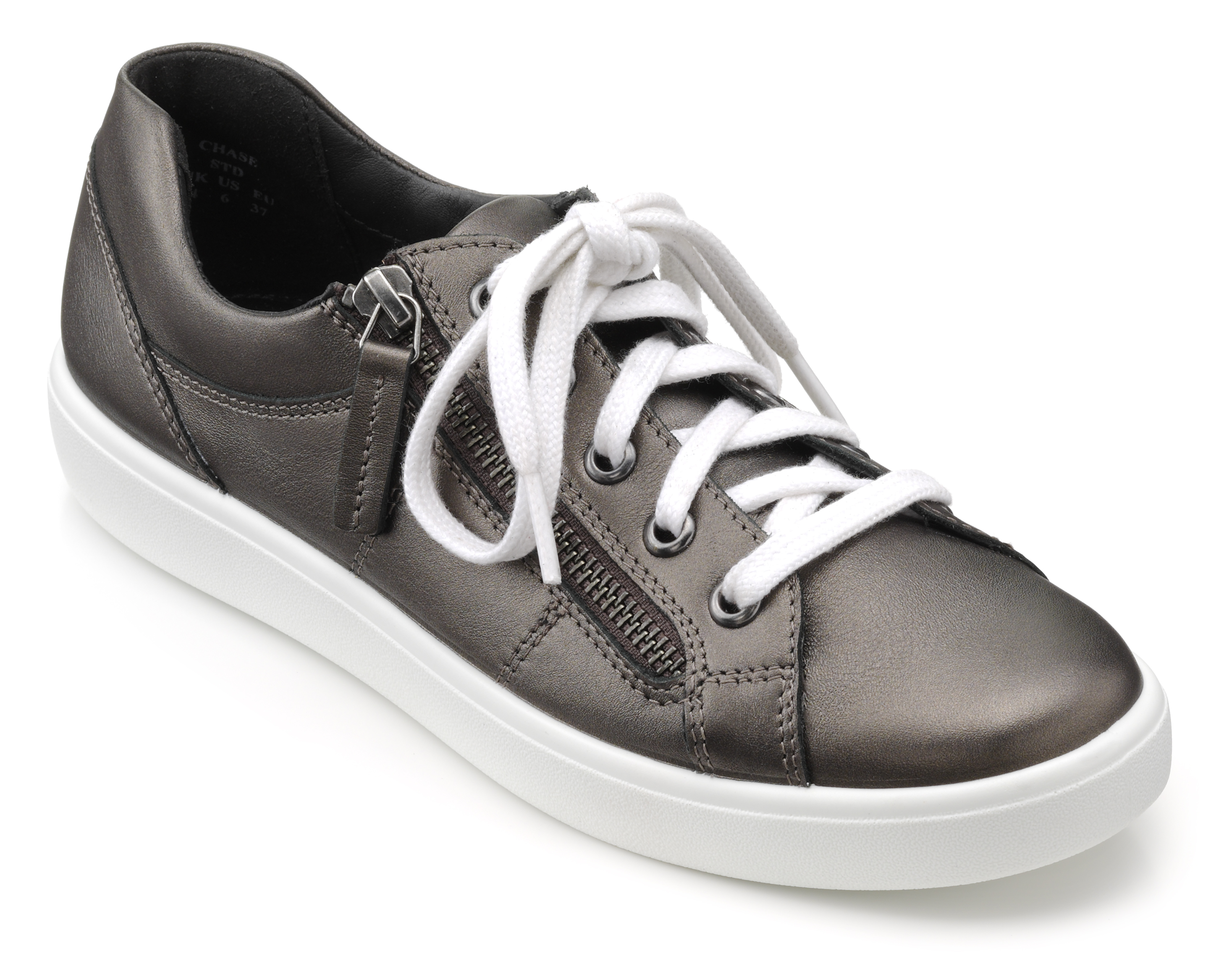 Hotter Pewter Chase Sneaker With Laces And Zip Rosella Style Inspired By Elegance 2520