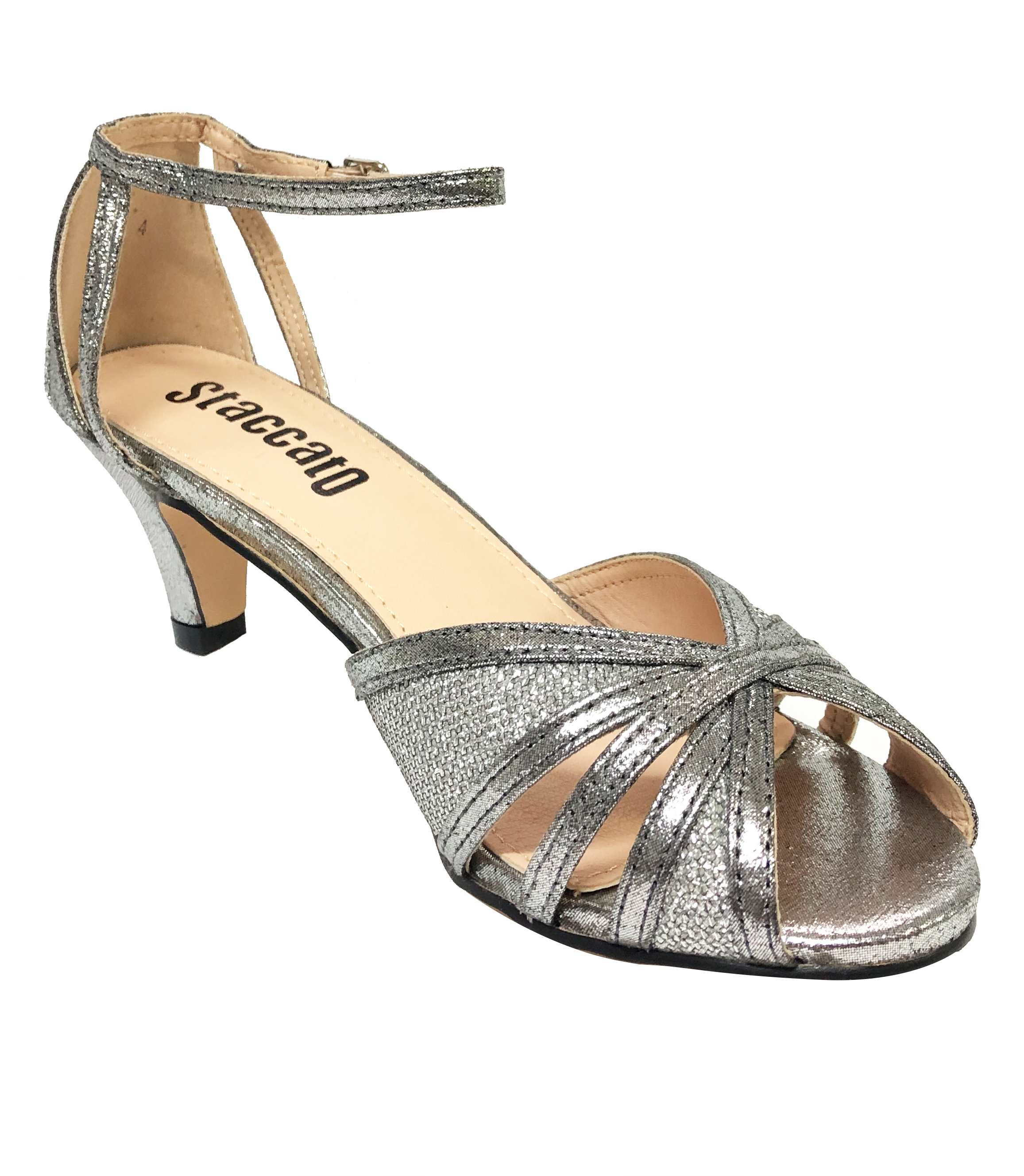 STACCATO PEWTER PEEP TOE SANDAL HEEL | Rosella - Style inspired by elegance