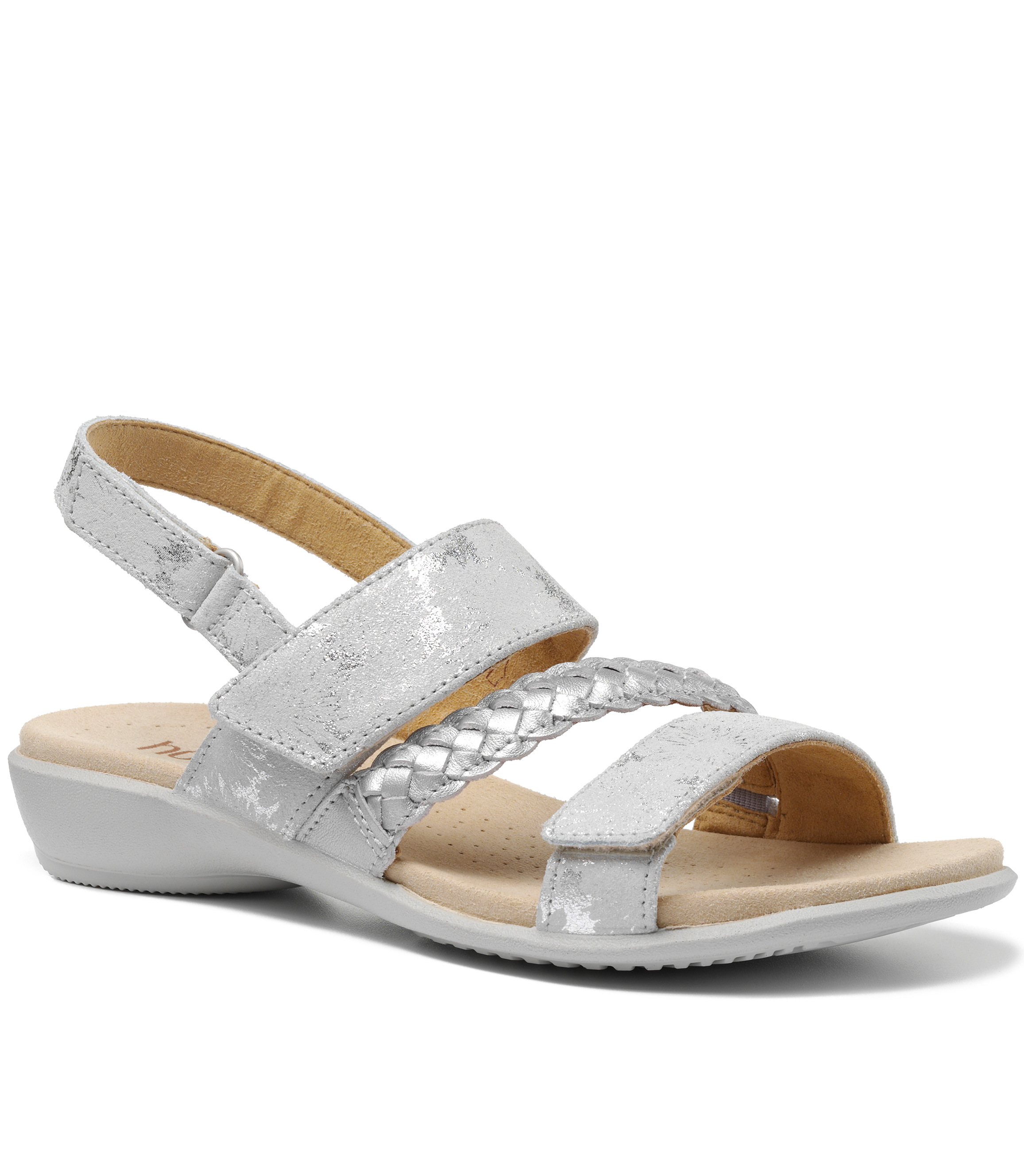 HOTTER PLATINUM MULTI SUEDE LEATHER RIPPLE SANDAL | Rosella - Style ...