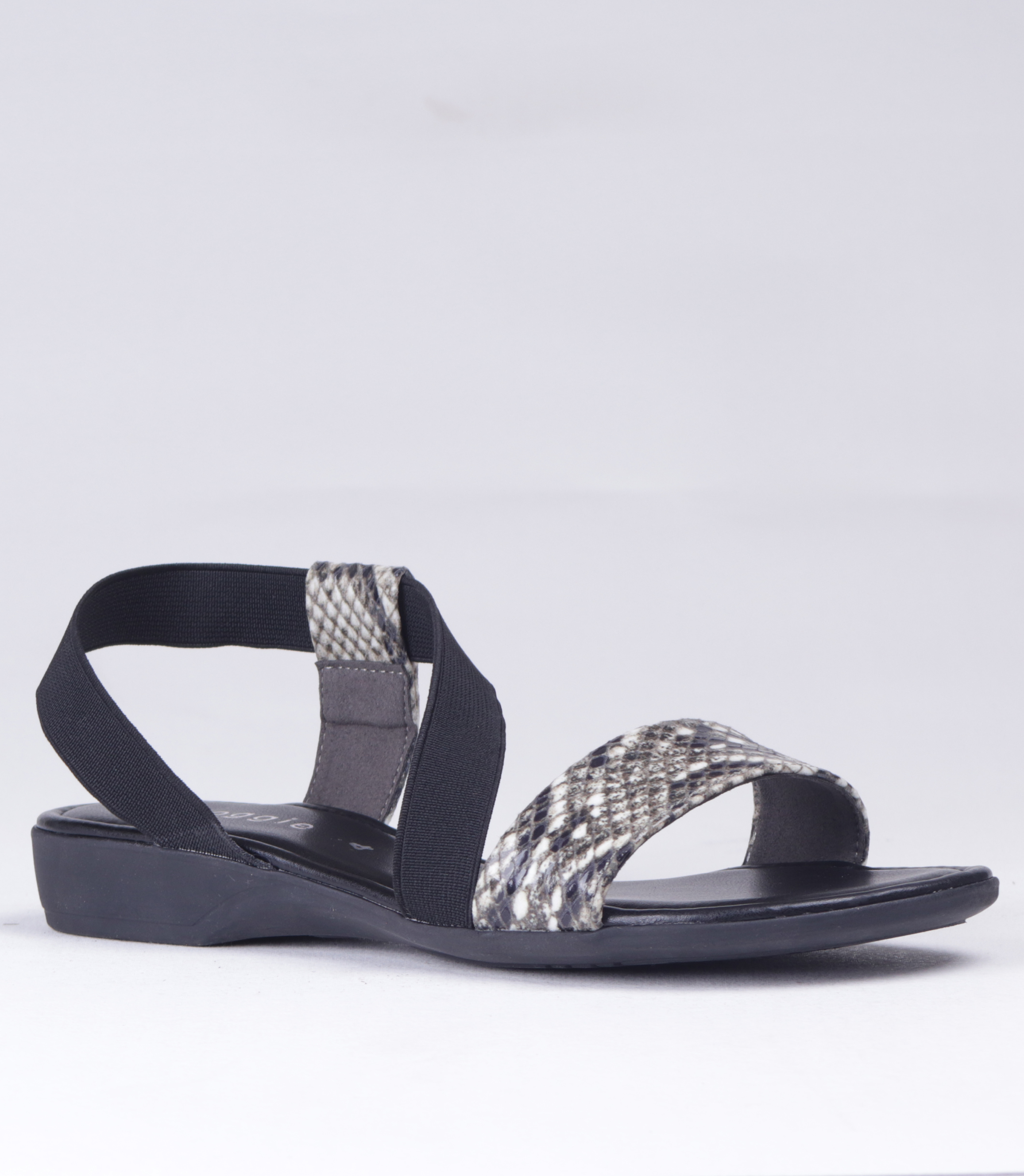 FROGGIE BLACK LEATHER ELASTICATED SANDALS | Rosella - Style inspired by ...