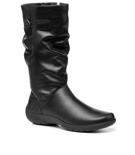 HOTTER BLACK LEATHER DERRYMORE BOOTS | Rosella - Style inspired by elegance