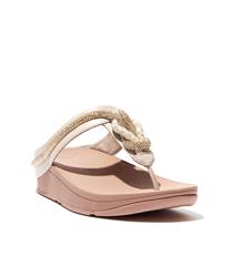 FIT FLOP STONE BEIGE FINO CRYSTAL CORD SANDALS