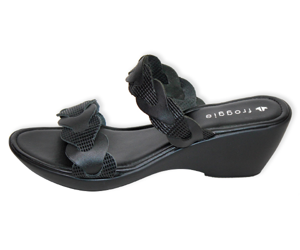 FROGGIE BLACK MULTI SLIP-ON WEDGE - 11865 | Rosella - Style inspired by ...