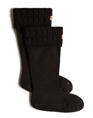 HUNTER BOOTS STITCH CABLE TALL BOOT SOCK - BLACK