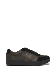 FIT FLOP ALL BLACK RALLY GLITZ CANVAS SNEAKER