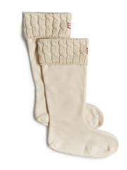 HUNTER BOOTS WHITE STITCH CABLE TALL BOOT SOCK
