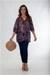 CALYPSO NAVY MULTI BLOUSE