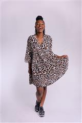 MADE IN ITALY LEOPARD BUTTON UP SHORT DRESS 