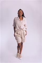 MADE IN ITALY BEIGE LINEN SHORTS