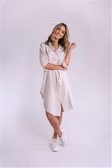 MADE IN ITALY BEIGE BUTTON UP DRESS 