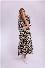 MADE IN ITALY GREEN ANIMAL PRINT DRESS 