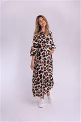 MADE IN ITALY BROWN ANIMAL PRINT DRESS 