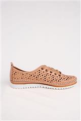 JOLIE BEIGE LEATHER SNEAKER WITH THE HOLES 