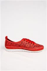 JOLIE RED LEATHER SNEAKER WITH THE HOLES 