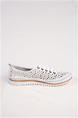 JOLIE WHITE LEATHER SNEAKER WITH THE HOLES 