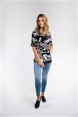 ROSELLA BLACK WHITE MARMER SANDO TOP 