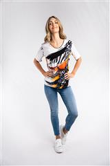 ROSELLA WHITE ORANGE SANDO TOP 