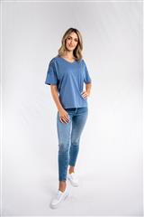 ROSELLA TEAL EMBROIDERY KAZEE TOP 