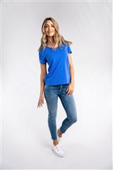 ROSELLA BLUE DETAILED KAZEE TOP 