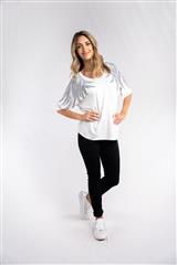 ROSELLA CREAM SILVER LEAVES KAZEE TOP 