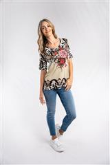 ROSELLA BEIGE MULTI SANDO TOP