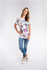 ROSELLA WHITE MULTI FACES SANDO TOP 