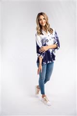 ROSELLA NAVY WHITE GRANDI BLOUSE 