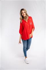 ROSELLA RED DRAGONFLY GRANDI BLOUSE