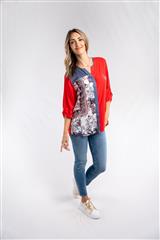 ROSELLA RED MULTI GRANDI BLOUSE