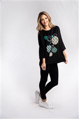 ROSELLA BLACK GREEN PRINT ISKRA TOP 