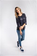 ROSELLA NAVY SNAKE PRINT ISKRA TOP 