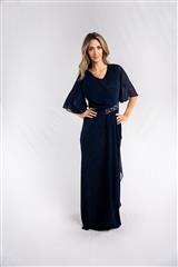 ROSELLA ROYAL BLUE FLARED SLEEVE PRETO EVENING DRESS  