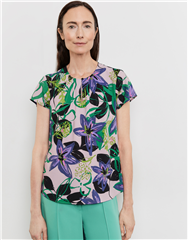 GERRY WEBER LILAC PINK GREEN  BLOUSE 