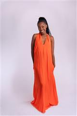 MADE IN ITALY ORANGE SUMMER DRESS 