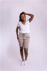 MADE IN ITALY BROWN STRIPE SHORTS