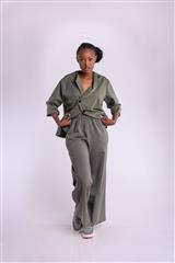 MADE IN ITALY OLIVE PALAZZO PANTS 