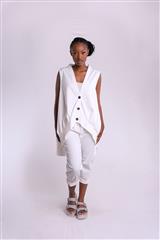 MADE IN ITALY SLEEVELESS CREAM JACKET