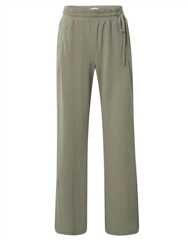 YAYA ARMY GREEN WIDE LEG TROUSERS 