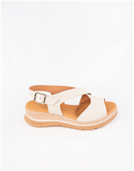 PAULA URBAN OFF WHITE TEXTURED LOW WEDGE 