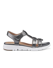 HOTTER PEWTER LEATHER STRIVE SANDAL 