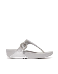 FIT FLOP SILVER LULU CRYSTAL BUCKLE SANDAL