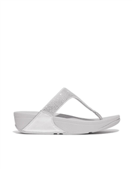 FIT FLOP SILVER LULU CRYSTAL EMBELLISHED TOE POST SANDAL