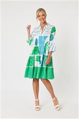 GODON SMITH GREEN BLUE BEACH SIDE DRESS 