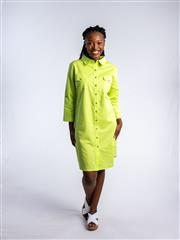 JOLIE LIME ANNIE SHIRT BUTTON UP LINEN DRESS